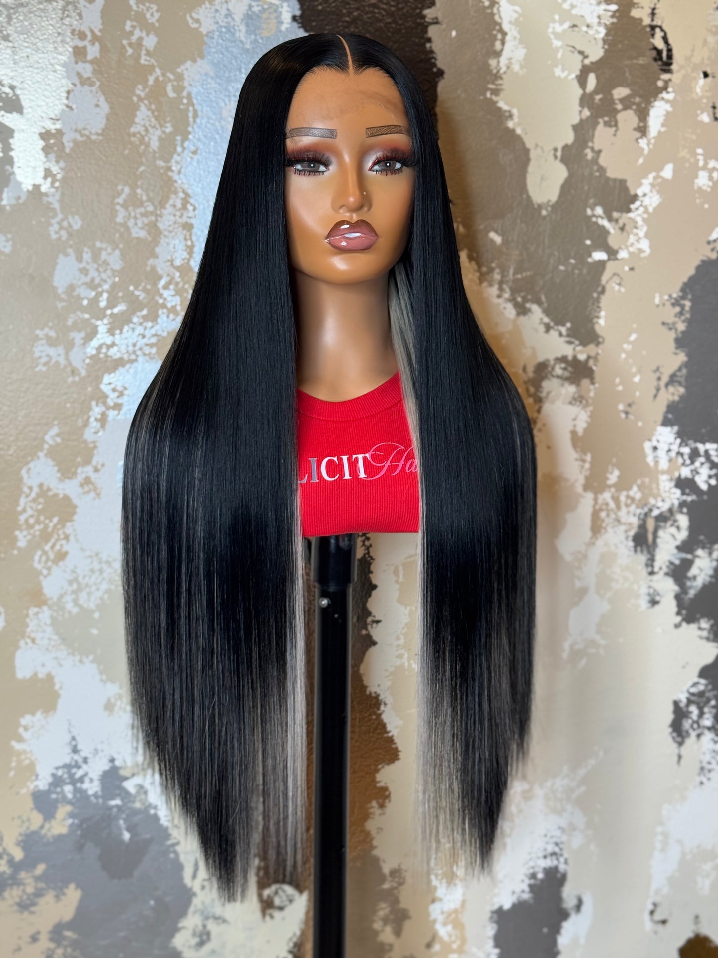 Jet Black + Faux Highlights