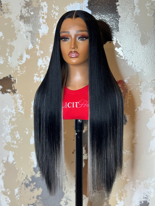 Jet Black + Faux Highlights