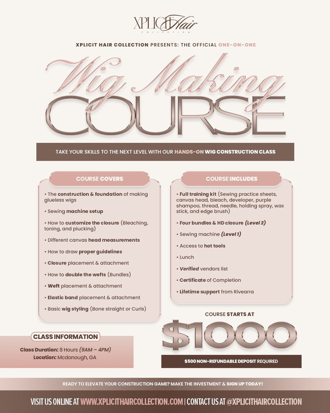 Wig Making Course